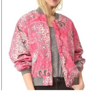 Free People Daytrip Paisley Bomber Jacket XS